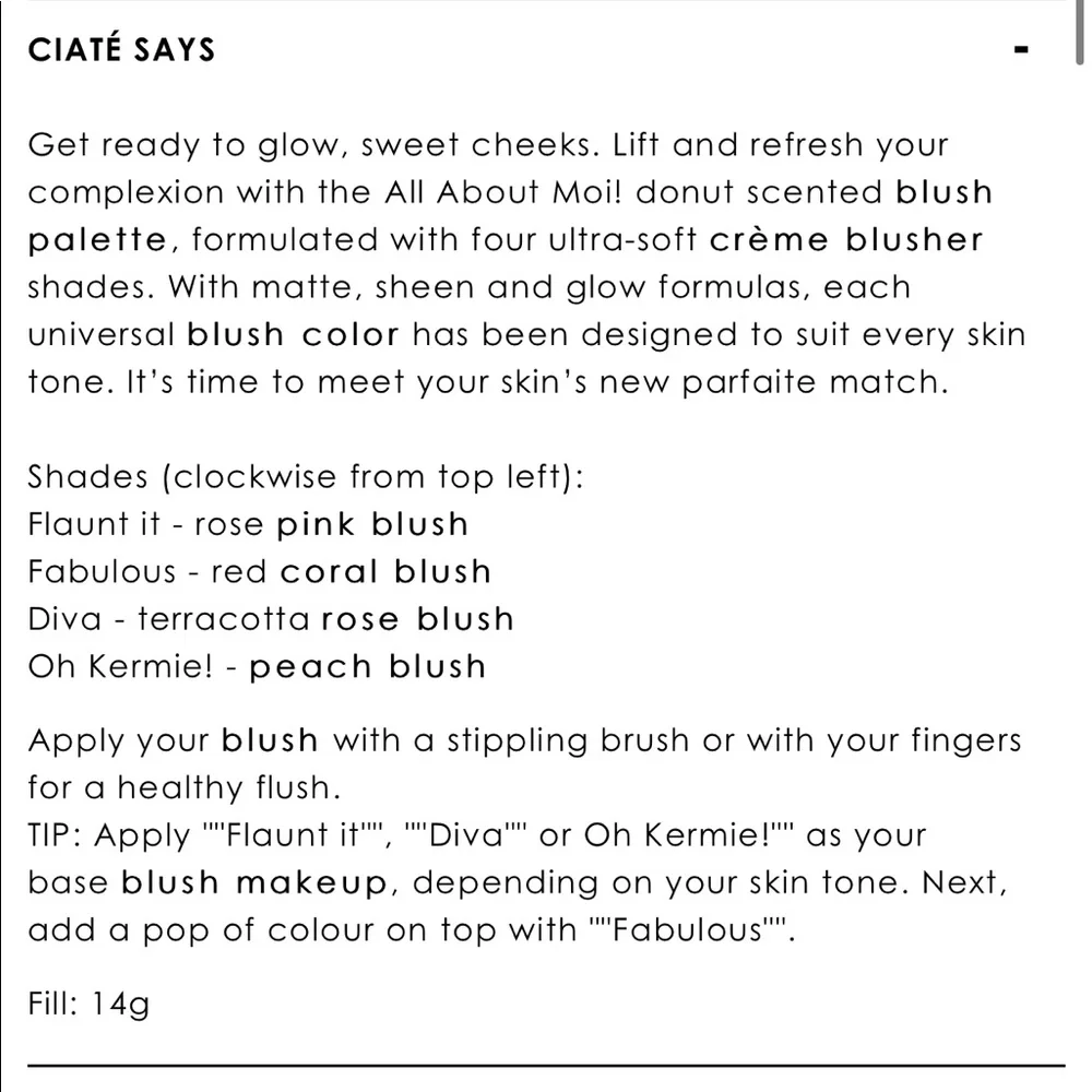 Ciaté London Miss Piggy Blush - All About Moi Cream Blush Palette